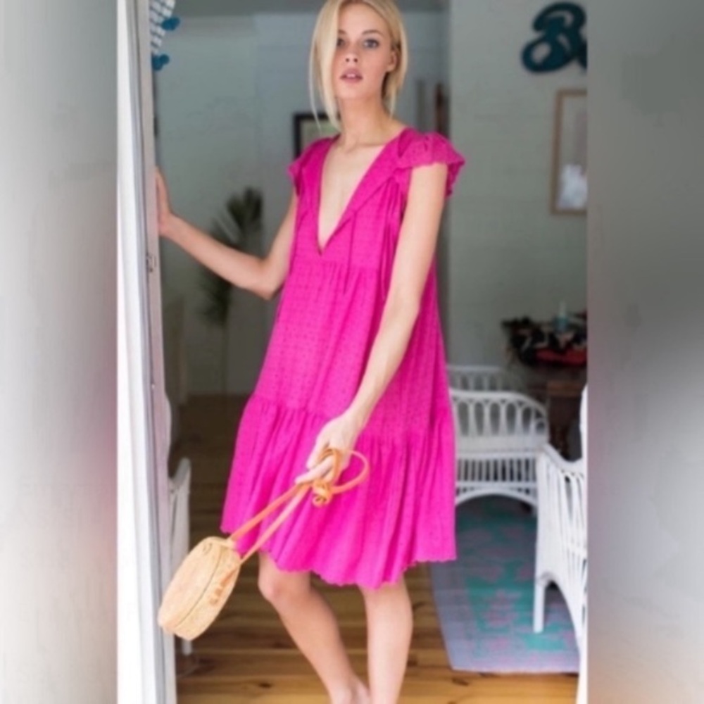 Emerson Fry India Collection Dress Angel Mini in Pink Yarrow Eyelet